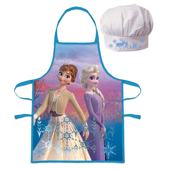 Set sort si boneta de bucatar, Anna si Elsa, Fulgi de zapada