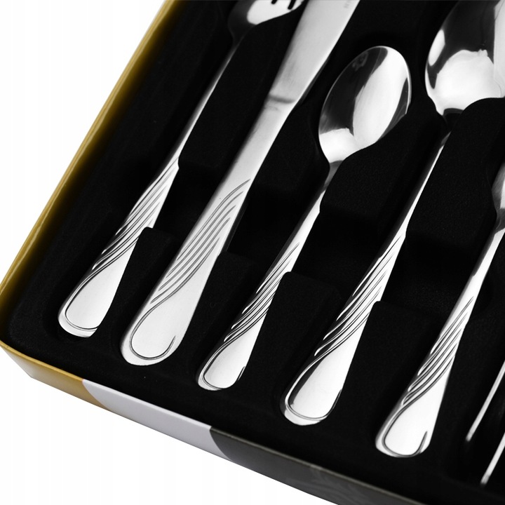 Set de tacamuri, Karl Hausmann, Model Eveline, 30 bucati, Otel, Argintiu