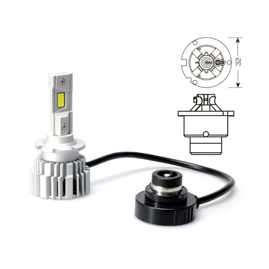 Комплект от 2 D2S/R AutoREY® Premium Plug&Play LED крушки за автомобилни  фарове, преобразуване на Xenon HID към LED 70W Chip Cree 17400 LM12-24V 