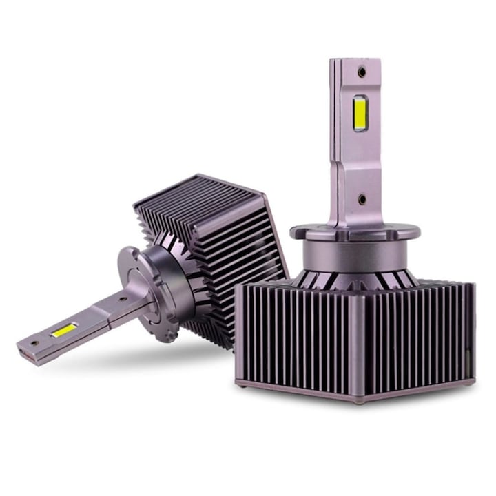 Комплект LED крушки AutoREY®, 2 броя, D1S/R, Premium Plug&Play, За автомобилни фарове, Xenon HID към LED преобразуване, 70 W, Chip Cree, 17400 LM12-24V