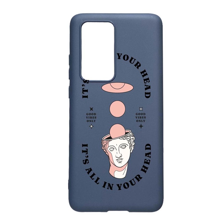 Силиконов калъф Unique за Huawei P Smart 2021, It's All In Your Head, Alaskan Blue AB 910