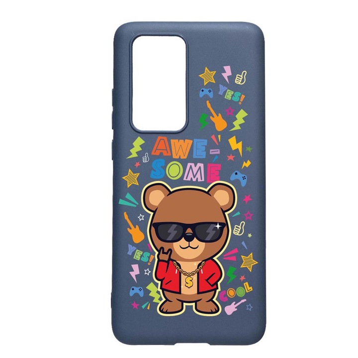 Силиконов калъф Unique за Huawei P Smart 2021, Awesome Teddy Bear, Alaskan Blue AB 921