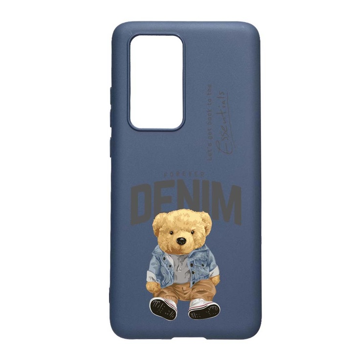 Силиконов калъф Unique за Huawei P Smart 2021, Denim Style - Teddy Bear, Alaskan Blue AB 930