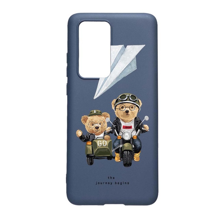 Силиконов калъф Unique за Huawei P Smart 2021, Teddy On The Road, Alaskan Blue AB 932