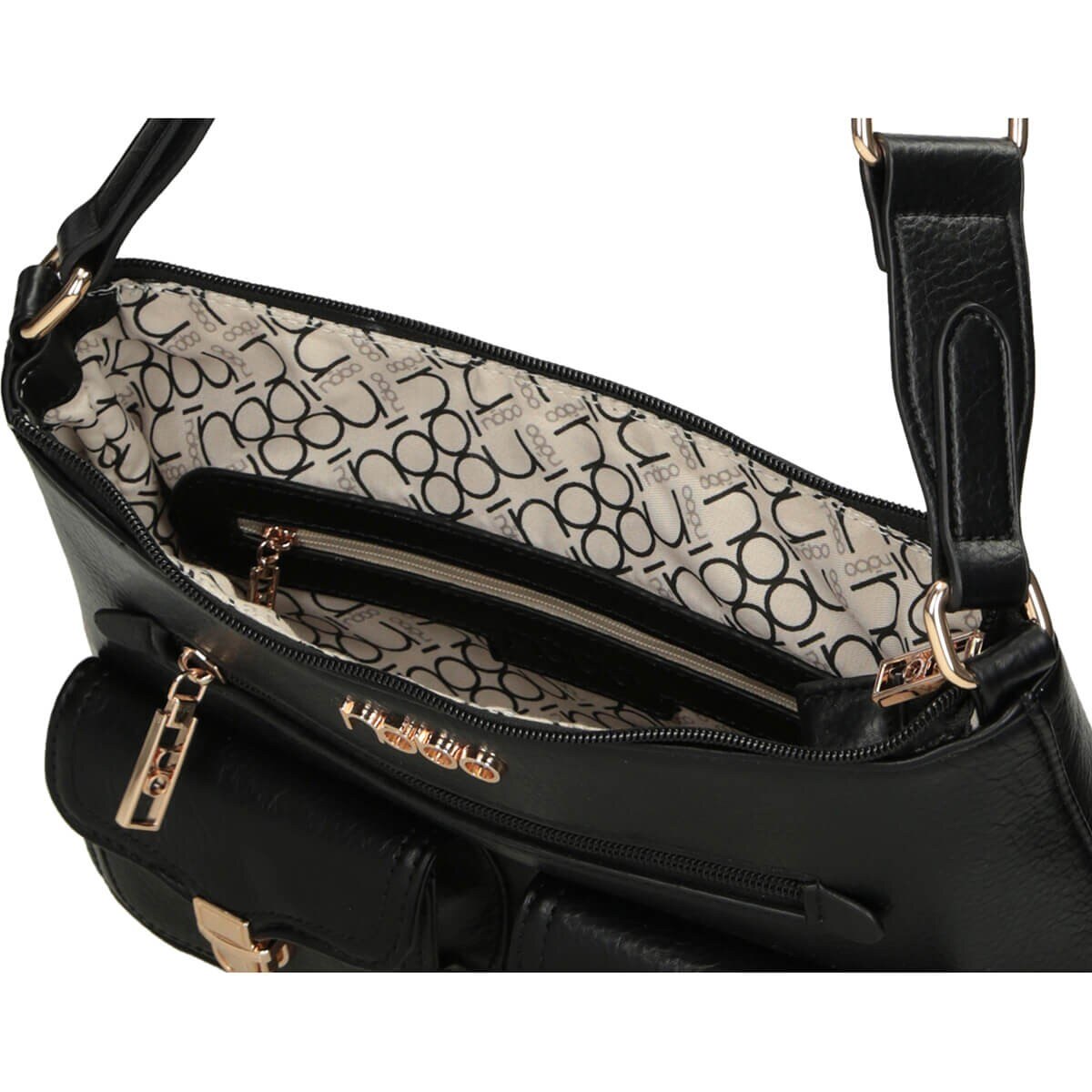 Geanta messenger Nobo, Piele ecologica, 20x29x11 cm, Negru - eMAG.ro
