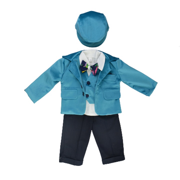 Elegáns 6 részes öltöny fiúknak Mini Junior CMV-0740-2, kék 62 CM