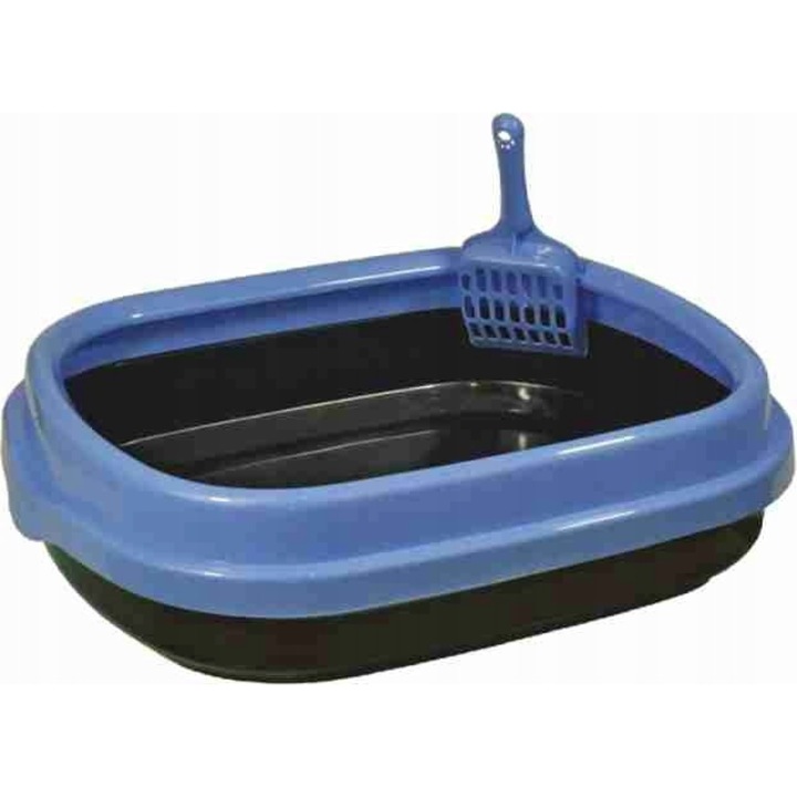 Macskaalom doboz, Happet, műanyag, 49 x 40 x 13 cm, kék/fekete