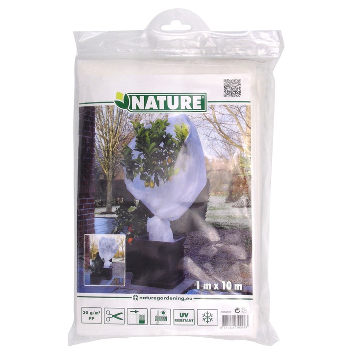 Husa anti-inghet din fleece Nature, Alb, 1 x 10 m