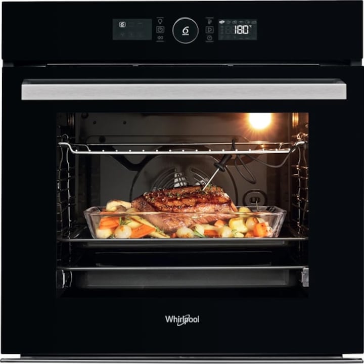 Cuptor Incorporabil WHIRLPOOL AKZ9 9481 SP NB, Electric, Autocuratare Pirolitica, 73 l, Clasa A+, 6th Sense, Negru