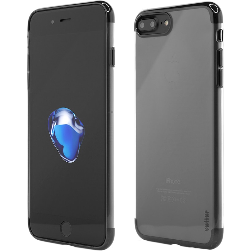 Husa de protectie Vetter Clip-On Shiny Soft Series pentru iPhone 8 Plus / iPhone 7 Plus, Black
