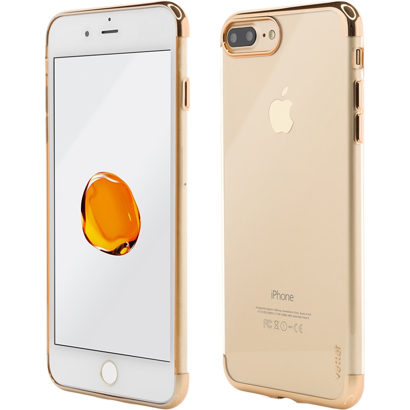 Husa de protectie Vetter Clip-On Shiny Soft Series pentru iPhone 8 Plus / iPhone 7 Plus, Gold