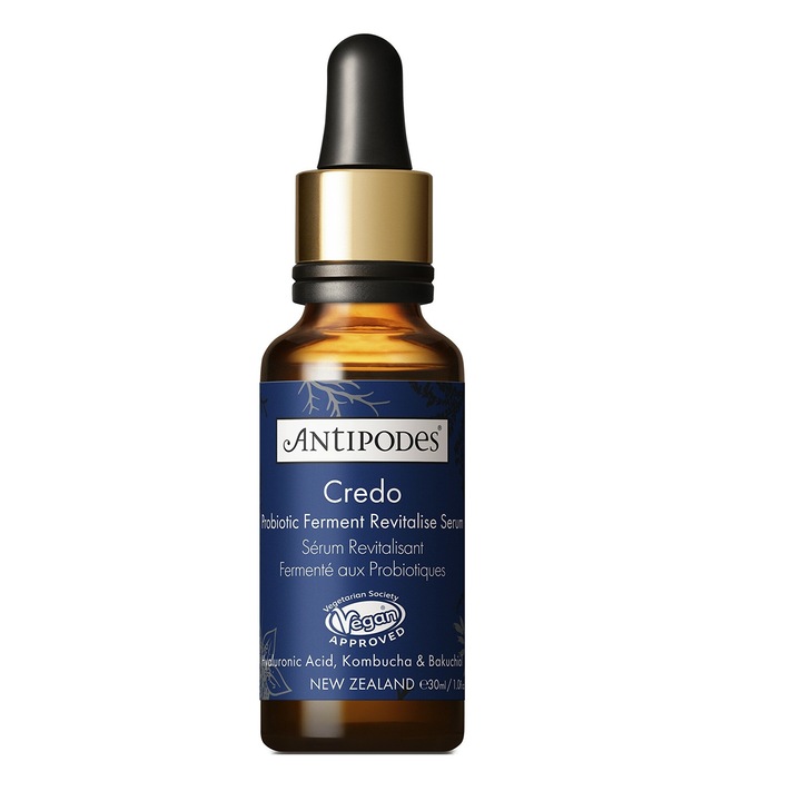 Revitalizáló hatású probiotikus szérum Antipodes Credo, 30 ml