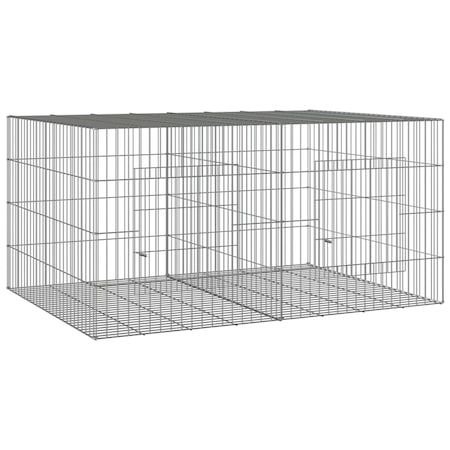 Cusca pentru iepuri vidaXL, 2 panouri, 110x79x54 cm, fier galvanizat