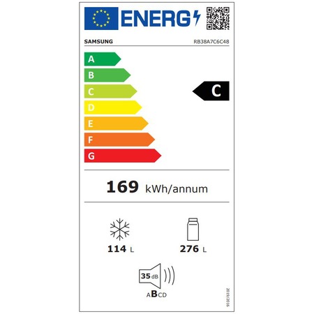 Хладилник Samsung RB38A7C6C48/EF, 390 л, Клас C, Total No frost, All-Around Cooling, Metal Cooling, Компресор Digital Inverter, SpaceMax, H 203 см, Satin Glass Sky Blue