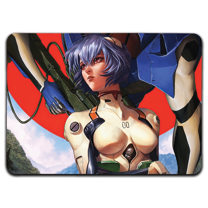 Mousepad Arta Ayanami Rei, Neon Genesis Evangelion, Baza antiderapanta, 27.7 x 19.7 x 0.2 cm