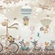 Fototapet pentru Copii Animale Baloane 360 x 240 cm Vlies, Decorarea peretelui, Usor de curatat, Decor creativ