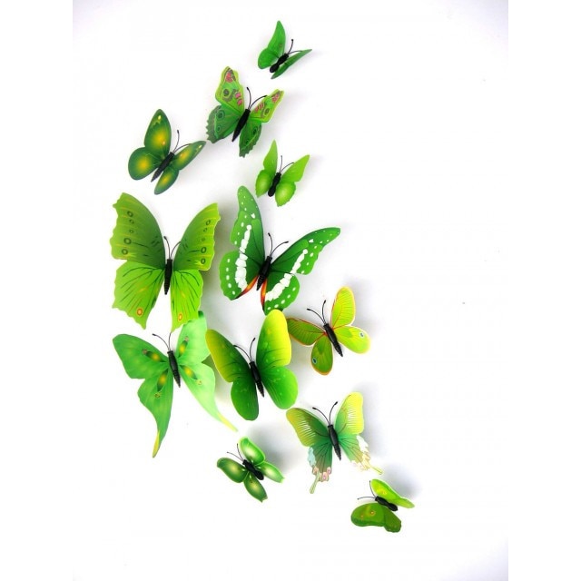 Set de 12 Fluturasi 3D Verde Eosette