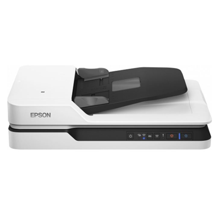 Scanner, Epson, 1660 W, USB, LAN, Duplex, ADF, A4, 35 pagini/minut, 1200 DPI, Alb/Negru