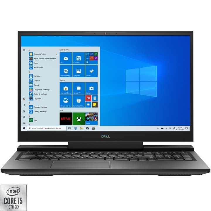 Laptop Gaming Dell G7 7700 cu procesor Intel® Core™ i5-10300H pana la 4.50 GHz, 17.3", Full HD, 144Hz, 8GB, 512GB SSD, NVIDIA GeForce GTX 1660 Ti 6GB GDDR6, Windows 10 Home, 3Y Carry In Service Warranty