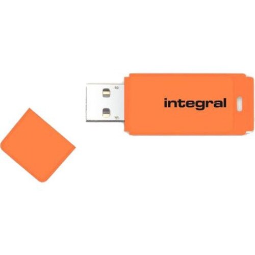 Memorie USB Integral Drive Neon 64GB, USB 2.0, Portocaliu