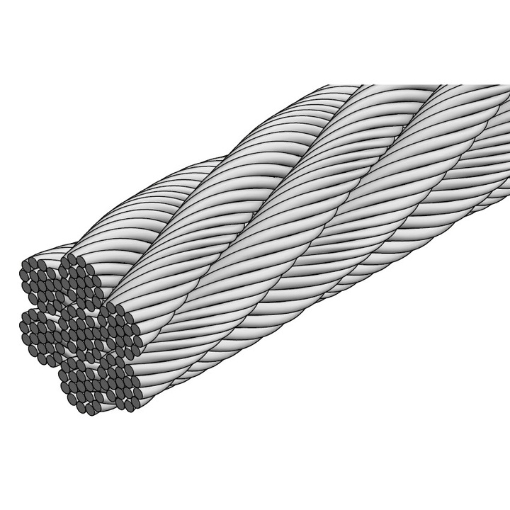 Cablu din otel inoxidabil, NAJDER, Rezistent la acizi, Flexibil, 6 mm x 100 m