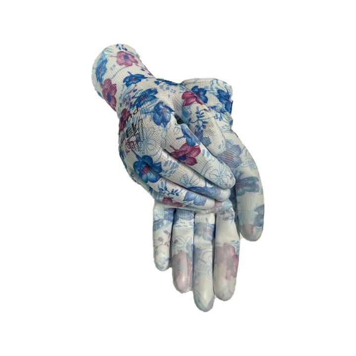 Manusi pentru gradina BSP Guard, uz casnic, bumbac si pvc, alb, marimea 8