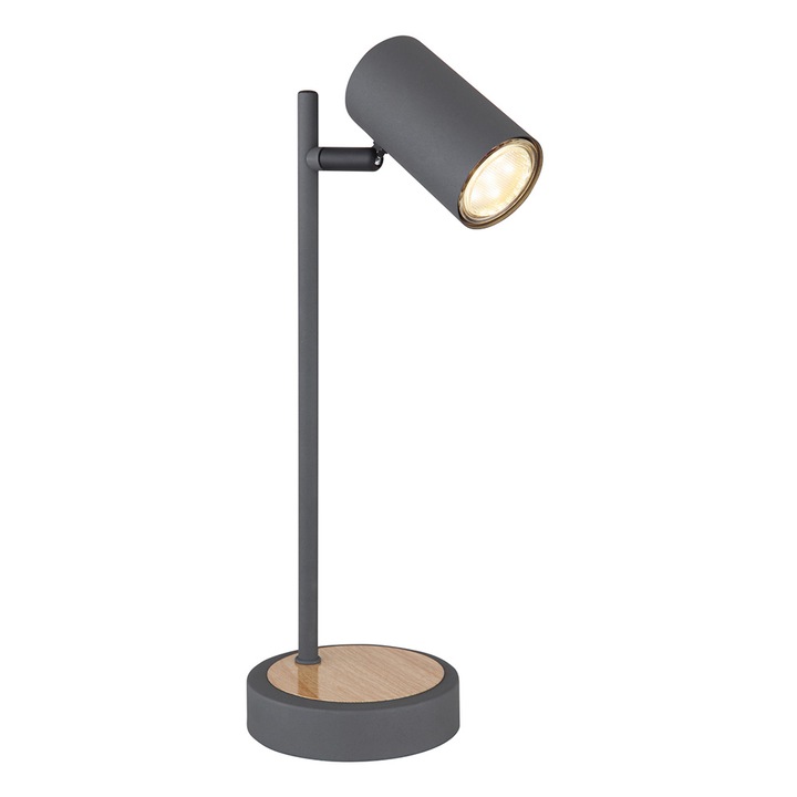 Veioza metal grafit, aspect metal metal, grafit metal, ø: 120mm, H: 350mm, lungime cablu 1500mm, exkl 1x GU10 LED 5W 230V