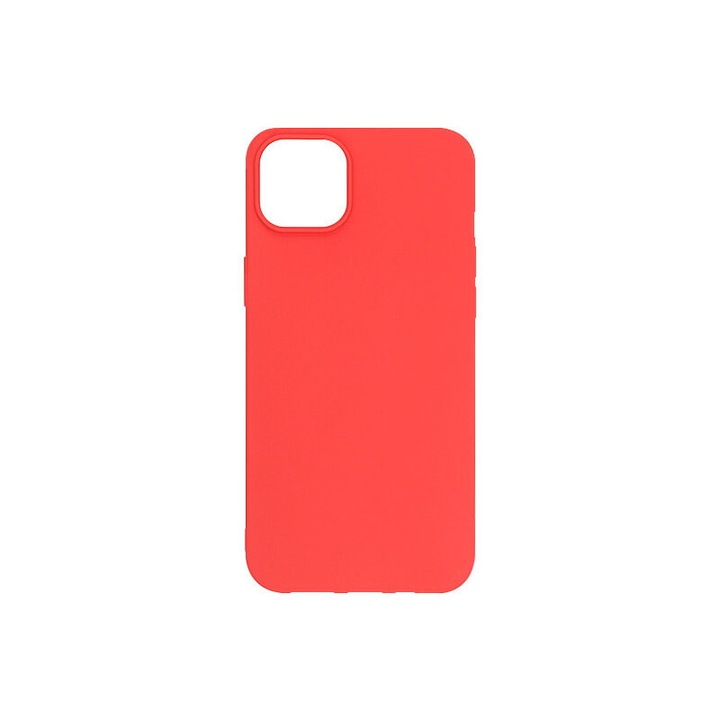 Силиконов капак, съвместим с iPhone 14 Pro, silk touch, кадифена вътрешност, червен