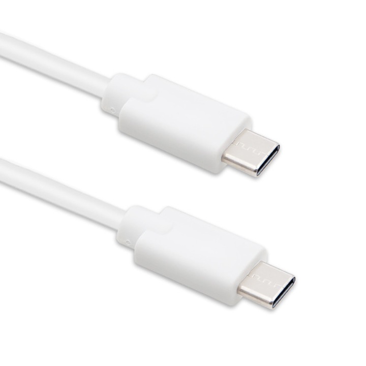 Kábel, Qoltec, USB 2.0 C típusú férfi / USB 2.0 C típusú férfi, 1.4m, Fehér