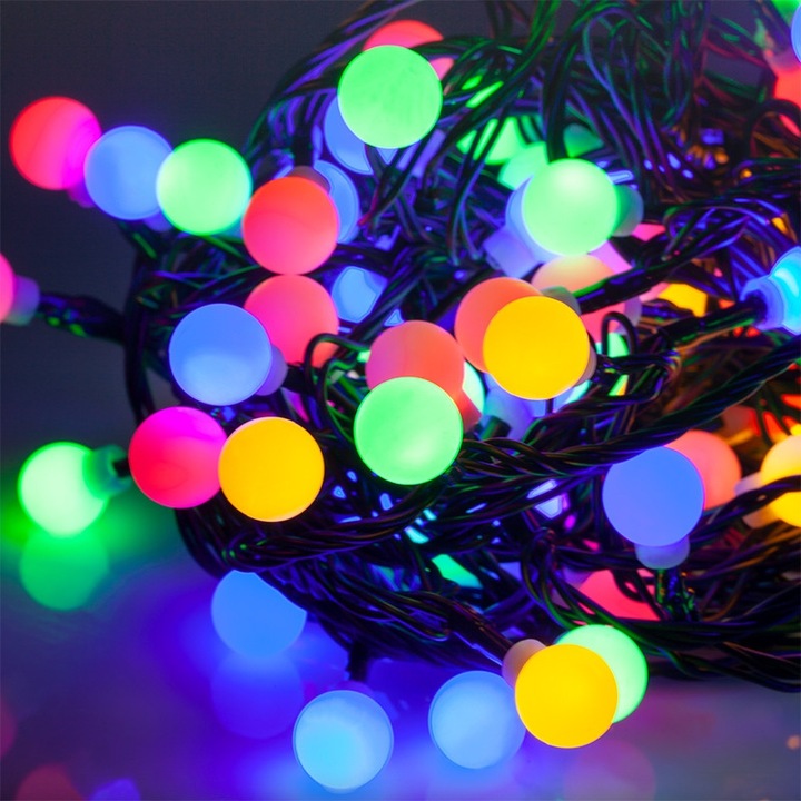Fényes húros 100 LED, 10 méter, 8 program, 3.6W, többszínű, lázadó