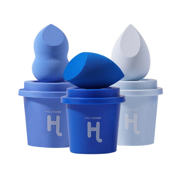 Set 3 bureti machiaj, SOOYE®, Albastru