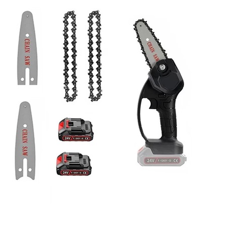 Pachet promo: Set Mini drujba de 4 inch cu doi acumulatori, lant si lamela de rezerva + Lant pentru drujba/motofierastrau Blade DA0166 3/8 Pic,25 dinti,compatibilitate cu lama DA0157