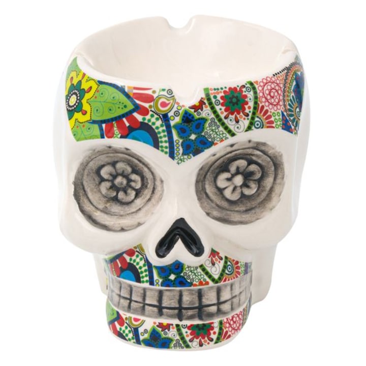 Kerámia hamutartó, 3D Skull Multicolor