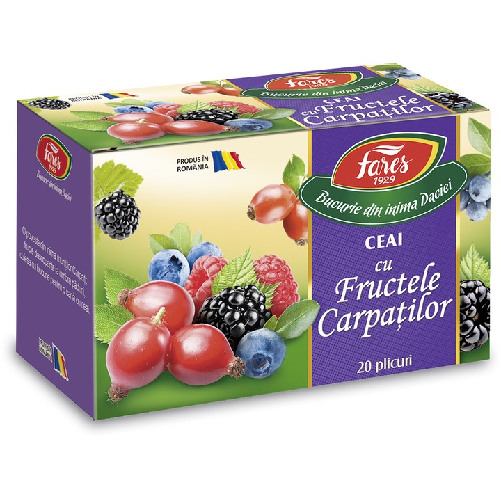 Ceai Fructele Carpatilor, ceai la plic, Fares