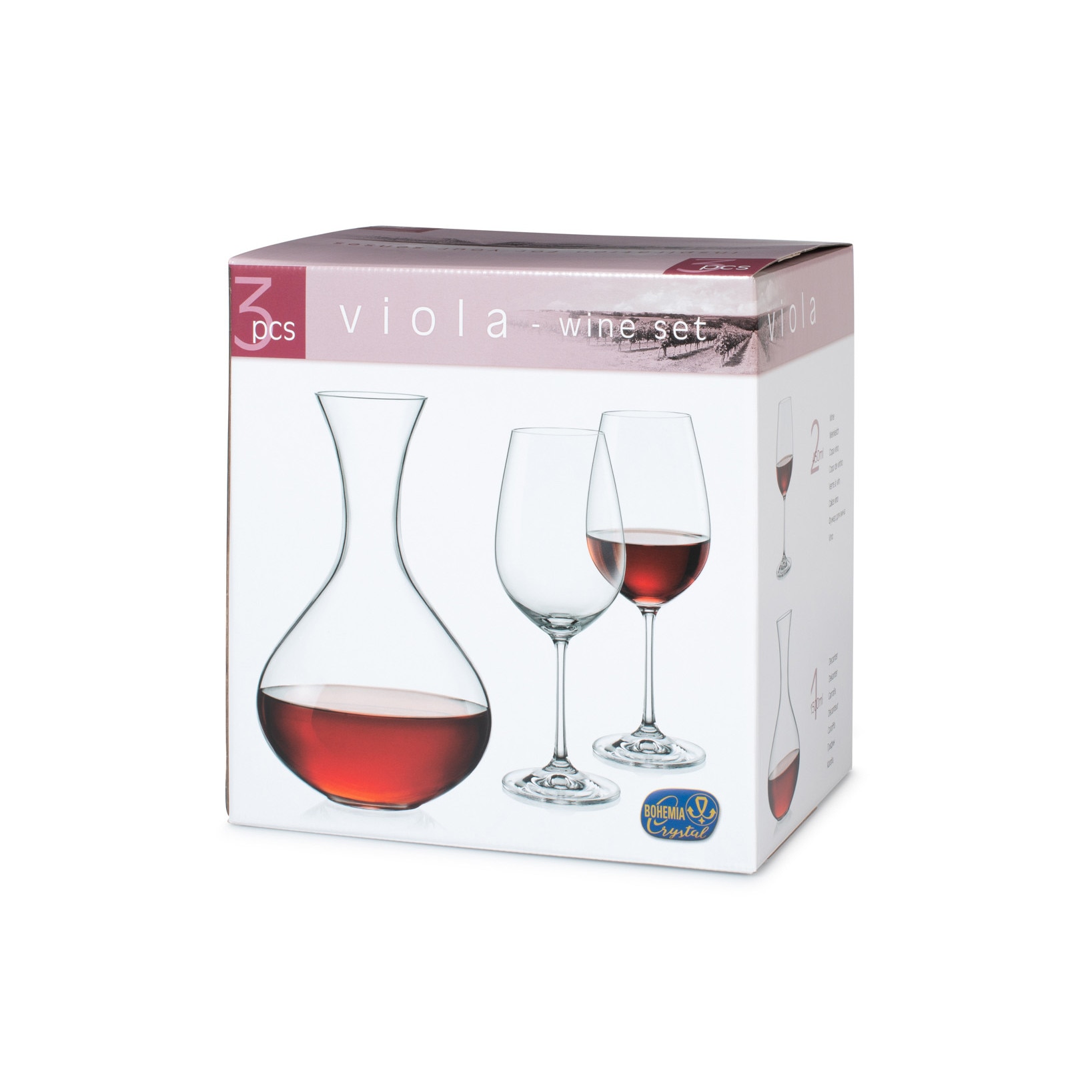 Комплект от 2 чаши 450мл и декантер за вино Виола 1.5л - eMAG.bg