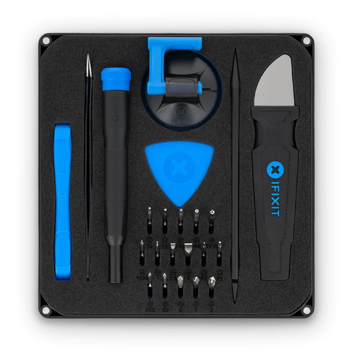 Комплект инструменти iFixit Essential Electronics, стомана, черно/синьо