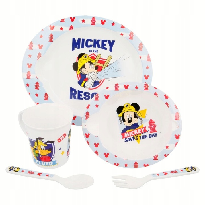 Etetőkészlet Mickey Mouse, Vak, Műanyag, Többszínű