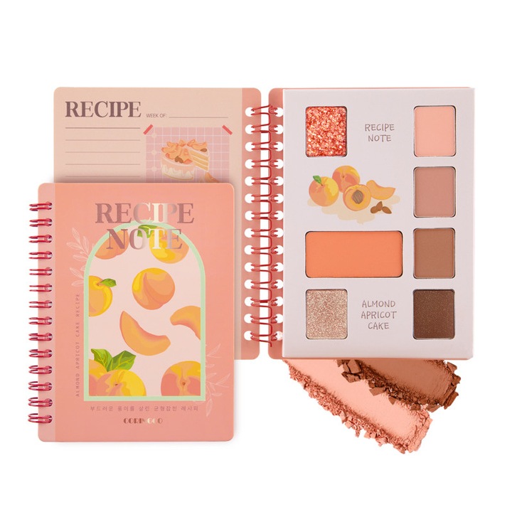 CORINGCO Recipe Note Szemhéjfesték Paletta #02 Almond Apricot Cake