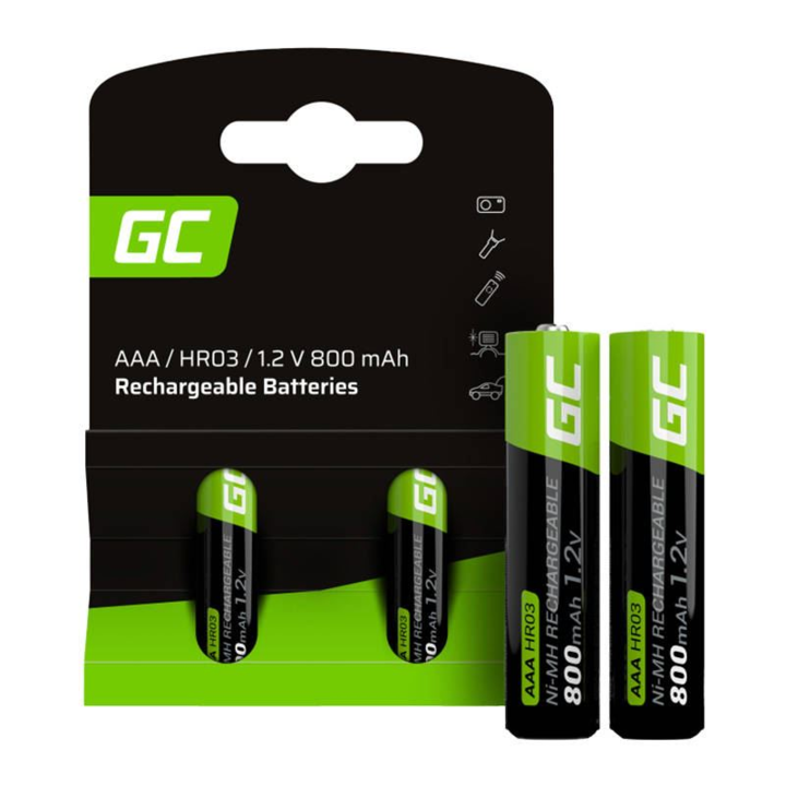 Akkumulátorkészlet, Green Cell, AAA, HR03, 800mAh, 2db