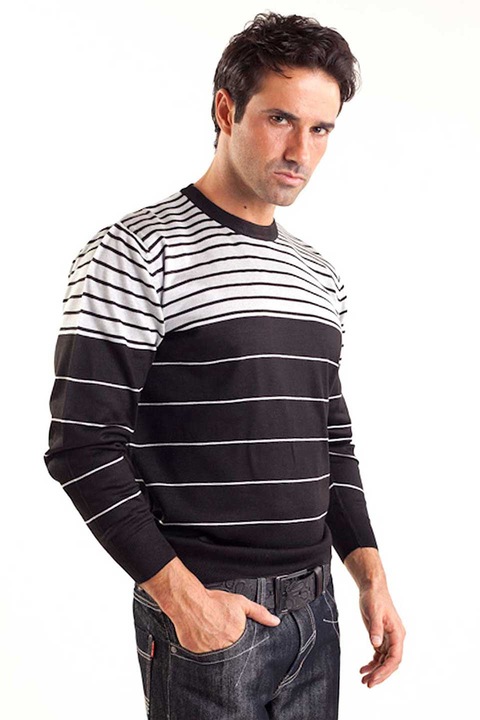 Мъжки пуловер STYLER, модел 11003, Черен, размер 2XL