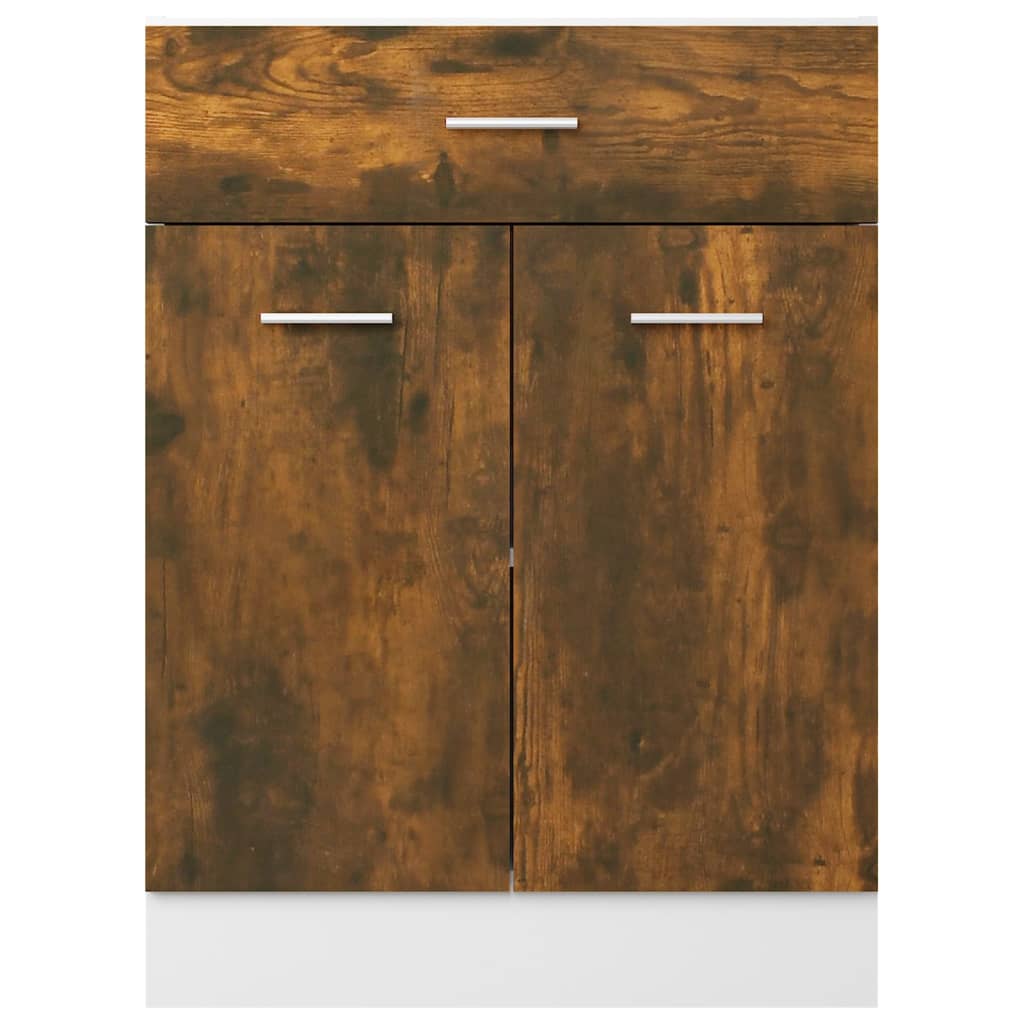 Долен кухненски шкаф vidaXL, Опушен дъб, 60x46x81,5 см, Инженерно дърво ...