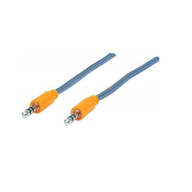 Cablu Audio Stereo 3.5mm, 1m, albastru, Manhattan - MHT394093