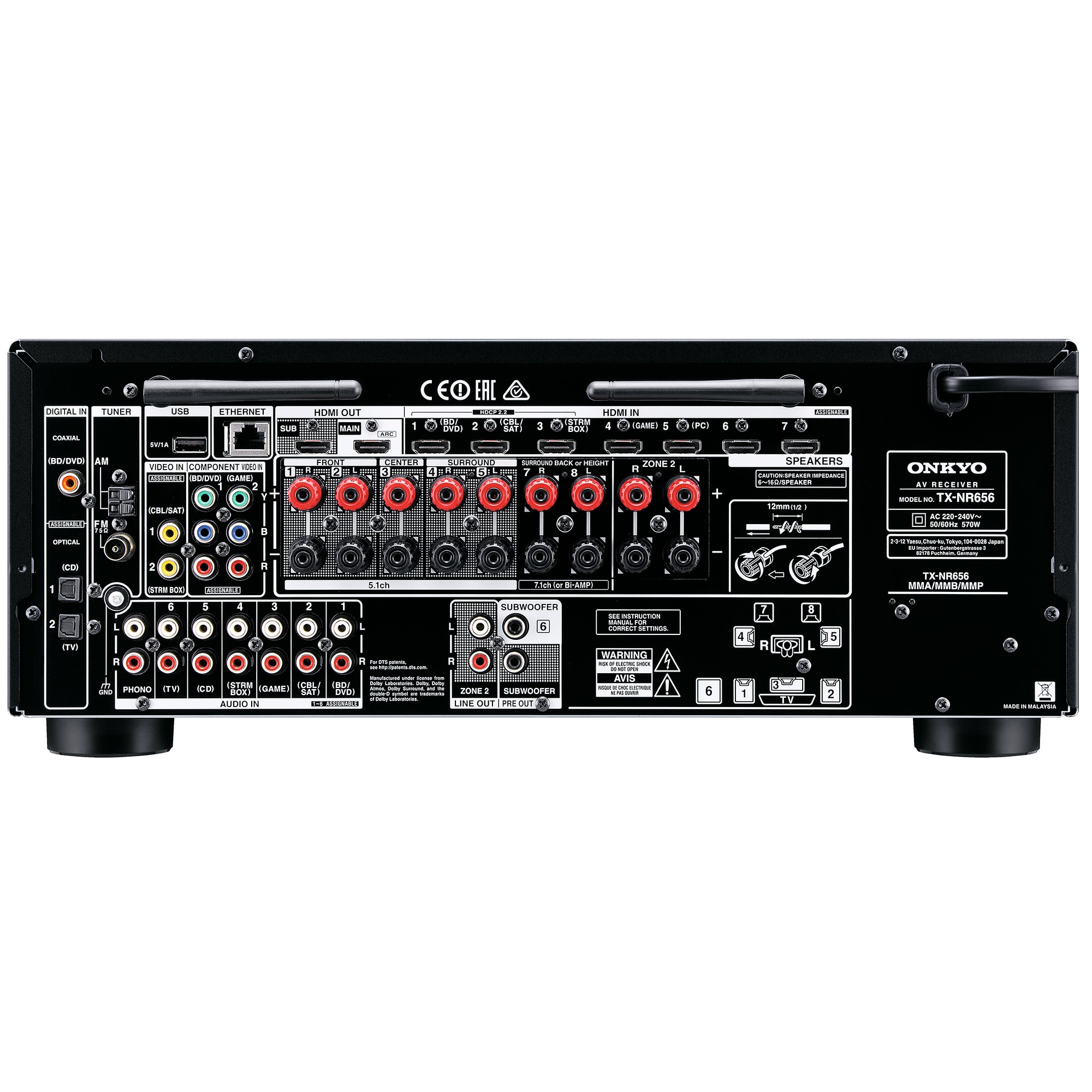 Receiver AV Onkyo TX-NR656, 7.2 Canale, THX, Dolby Atmos, Wi-Fi