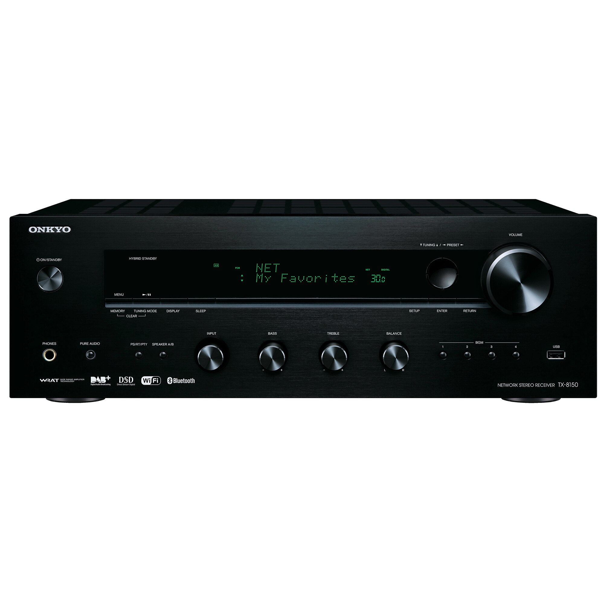 Onkyo TX-8150 Ricevitore Stereo Di Rete – 135W Per Canale, Wi-Fi, Bluetooth, DAB+, Phono, AirPlay, DAC 384/32