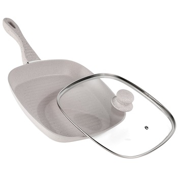 Tigaie grill aluminiu + capac, inductie, 28 x 4 cm, Mozaik Tigaie grill aluminiu + capac, inductie, 28 x 4 cm, Mozaik