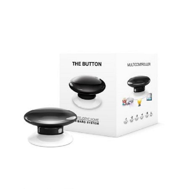 Buton de comanda FIBARO, Z-Wave Plus, negru, FGPB-101-2