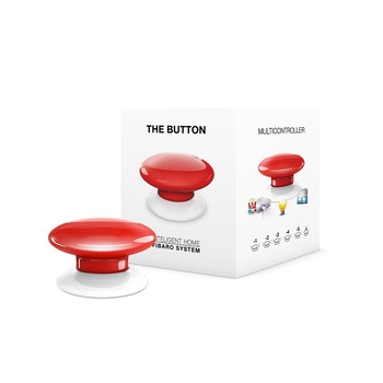 Buton de comanda FIBARO, Z-Wave Plus, rosu, FGPB-101-3 Buton de comanda FIBARO, Z-Wave Plus, rosu, FGPB-101-3