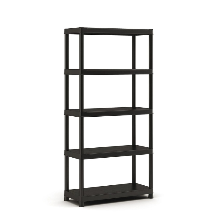 Keter műanyag polc, tároláshoz, 5 polc, 182 x 90 x 40 cm, 55 kg/polc, szürke