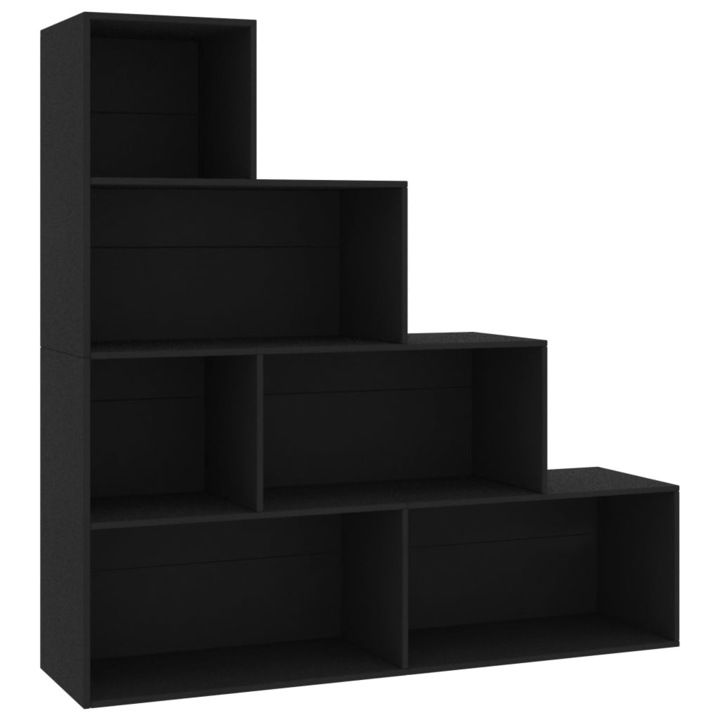 Biblioteca/Separator camera vidaXL, negru, 155x24x160 cm, PAL, 27 kg