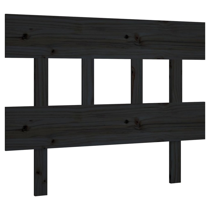 Tablie de pat vidaXL, negru, 78,5x3x81 cm, lemn masiv de pin